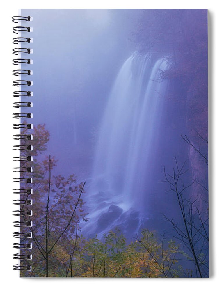 Fog Spiral Notebook featuring the photograph Falling Springs Falls by Nunweiler Photography