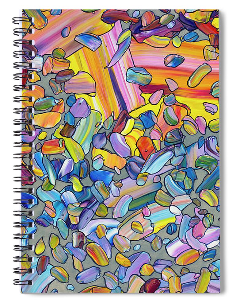Sunset Spiral Notebook featuring the painting Falling Sun by James W Johnson