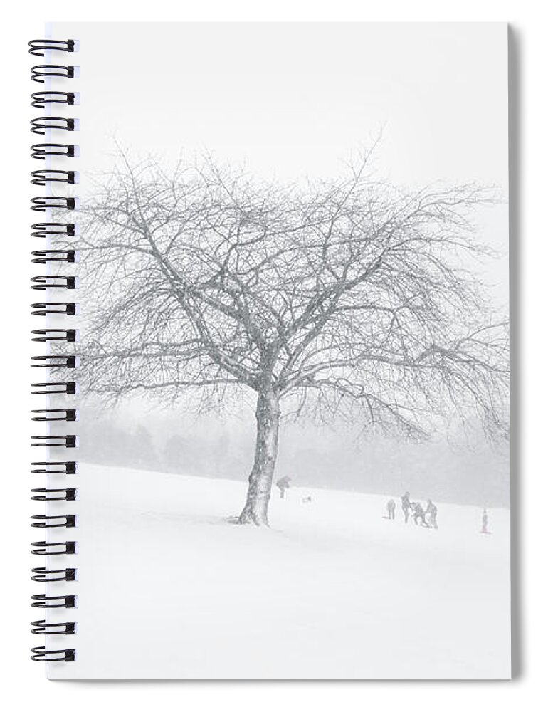 Snow Spiral Notebook featuring the photograph Family playing in the snow by Anita Nicholson