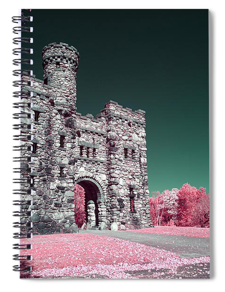 Fantastic Fantasy Ir Infrared 590nm Outside Outdoors Worcester Ma Mass Massachusetts New England Newengland Usa U.s.a. Castle Bancroft Tower Architecture Brian Hale Brianhalephoto Spiral Notebook featuring the photograph Fantastic Fantasy by Brian Hale