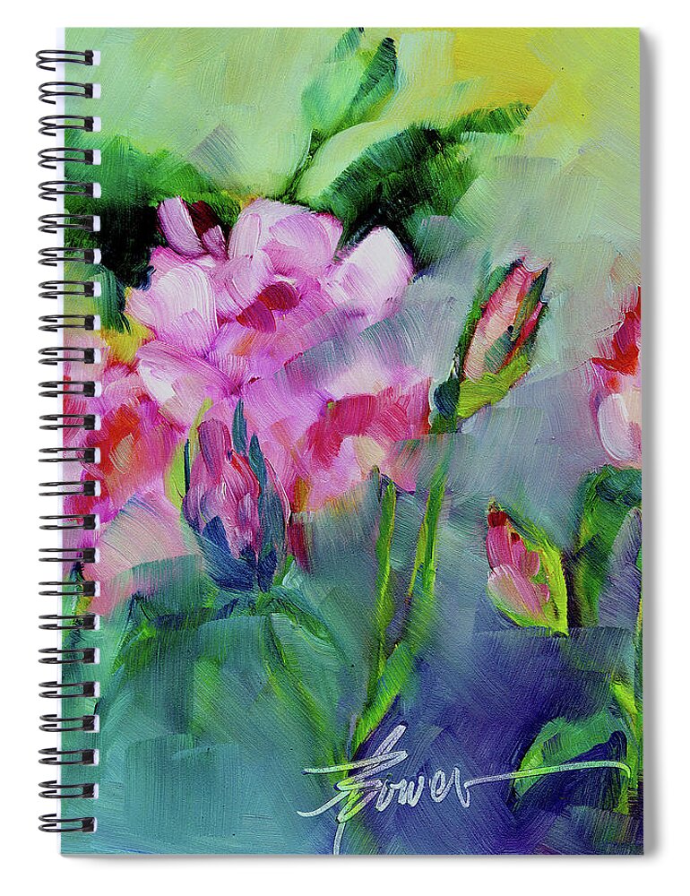 Roses Spiral Notebook featuring the painting Fantasy by Adele Bower