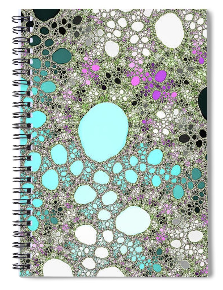 Abstract Spiral Notebook featuring the digital art Fantasy Blue Puddles Fine Art by Don Northup