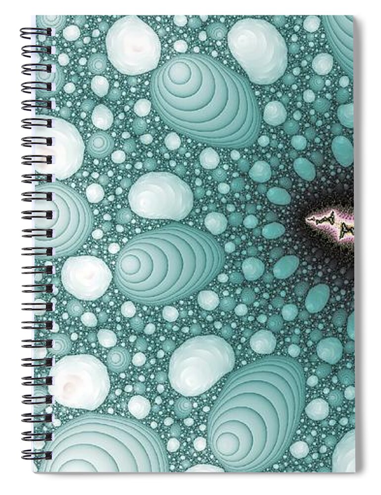Spiral Spiral Notebook featuring the digital art Fantasy Mountain Spiral Light Blue by Don Northup