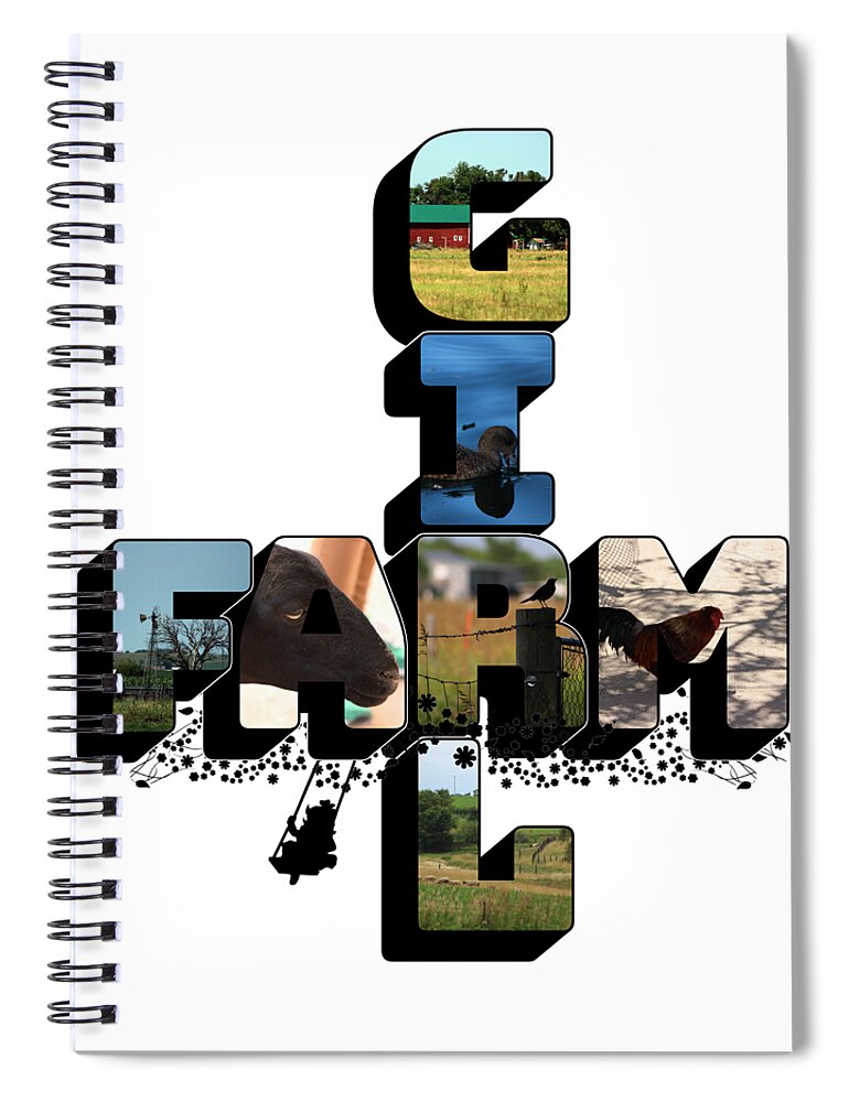 Farm Girl Spiral Notebook featuring the photograph Farm Girl Big Letter 2 by Colleen Cornelius
