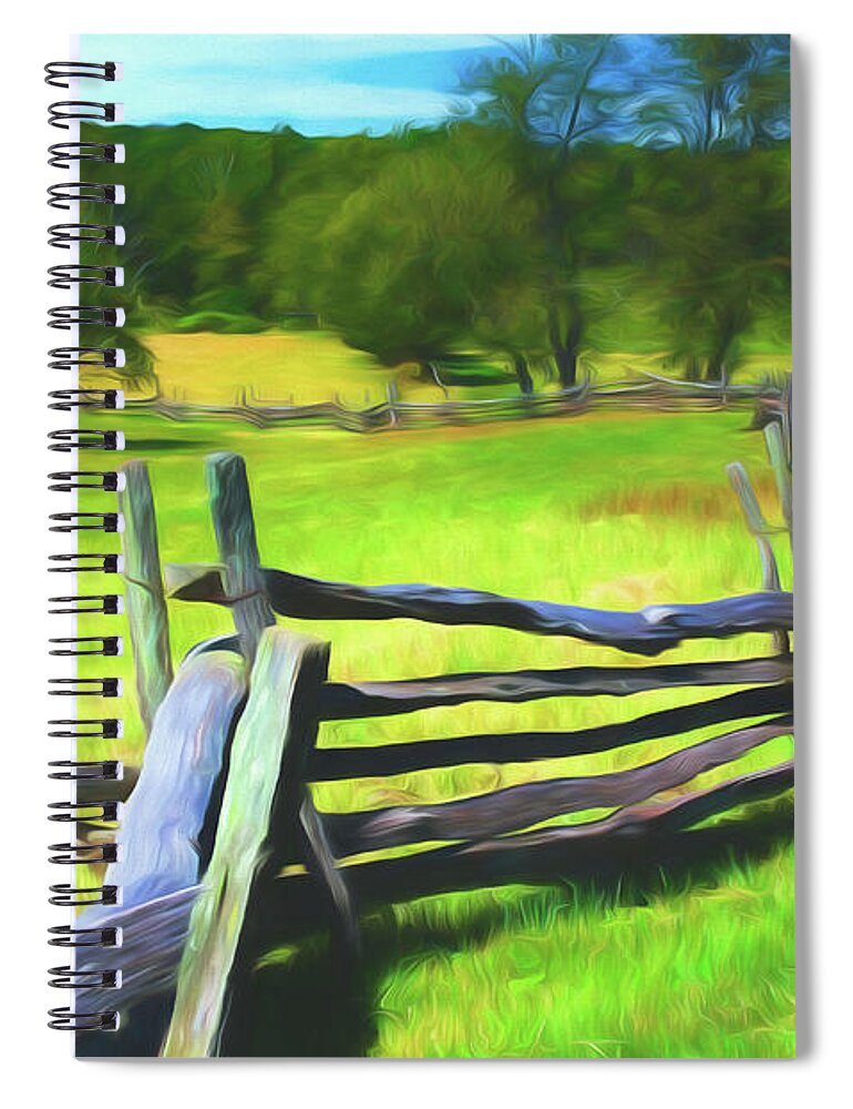 Fence Spiral Notebook featuring the photograph Farmer's Fence by Alan Goldberg