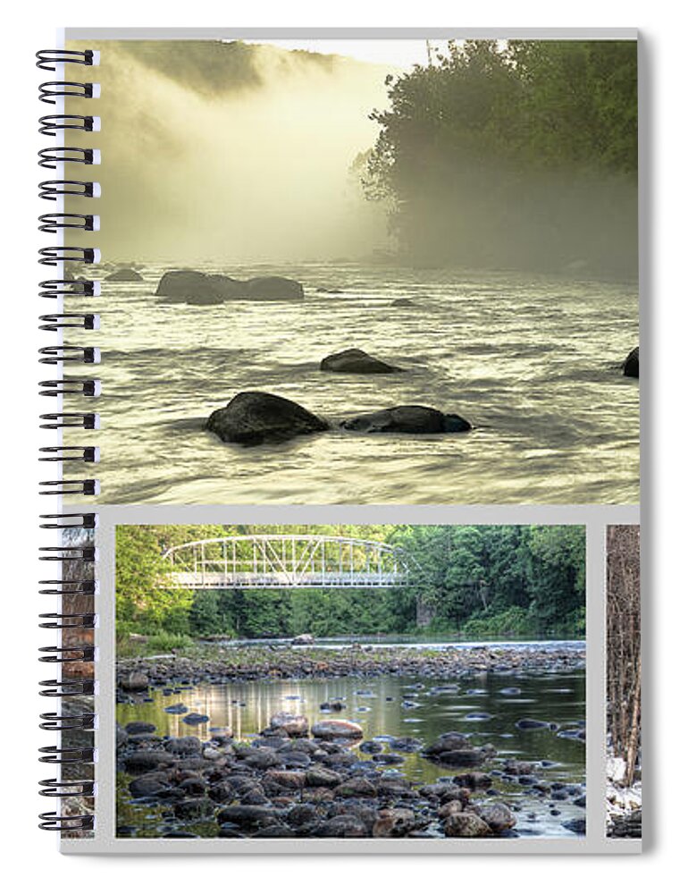 Farmington River Spiral Notebook featuring the photograph Farmington River Collage by Tom Cameron