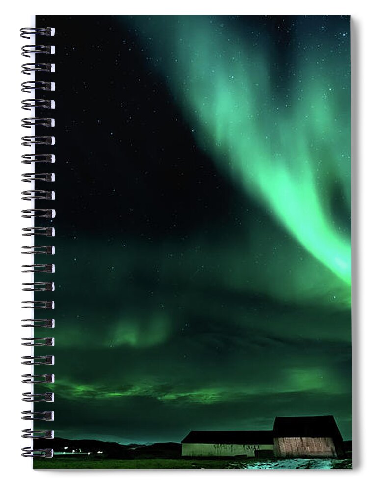 Iceland Spiral Notebook featuring the photograph Farmyard Light by Framing Places