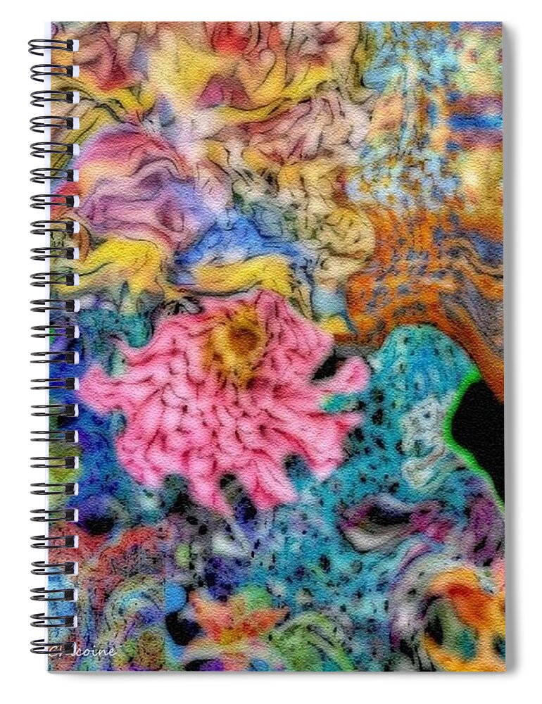 Abstract Art Spiral Notebook featuring the digital art Fascinating Color by Kathie Chicoine
