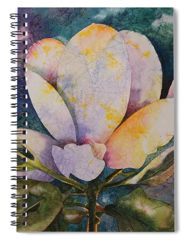 Batik Spiral Notebook featuring the painting Faux Batik by Marlene Gremillion