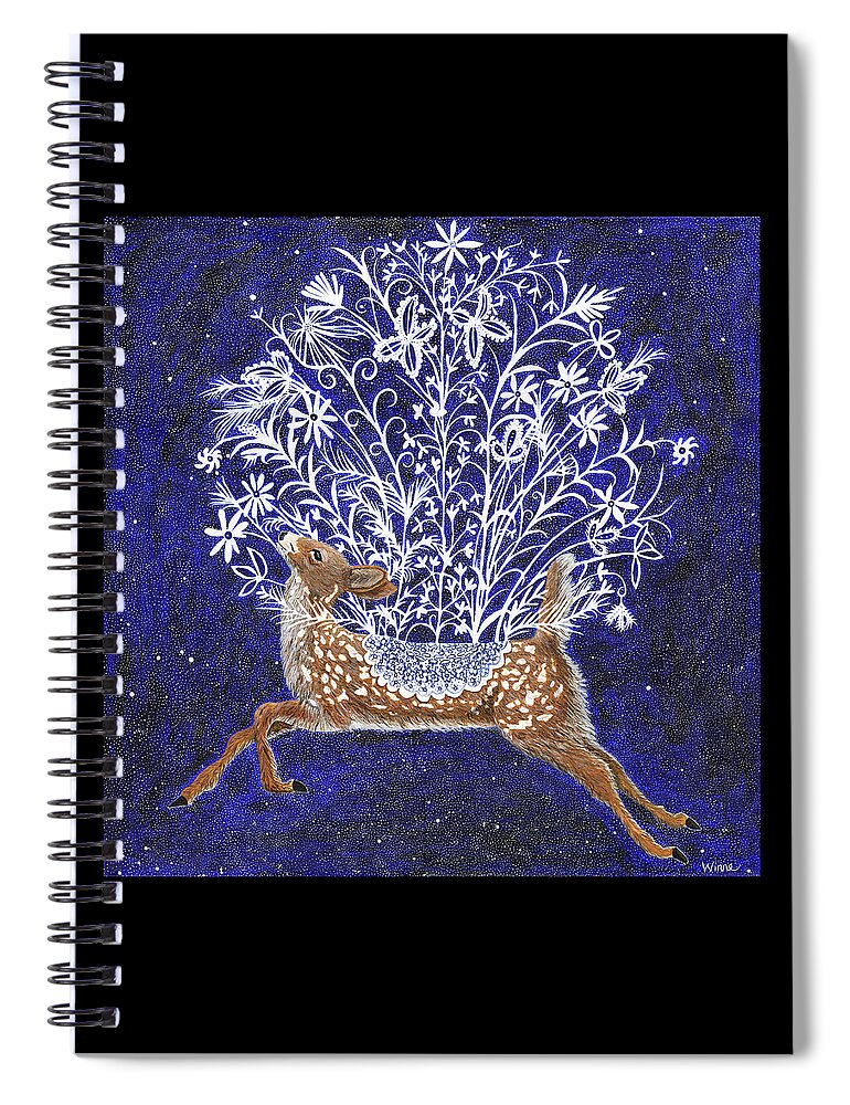 Lise Winne Spiral Notebook featuring the painting Fawn Bouquet by Lise Winne