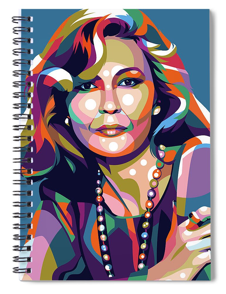 Faye Dunaway Spiral Notebook featuring the digital art Faye Dunaway by Movie World Posters