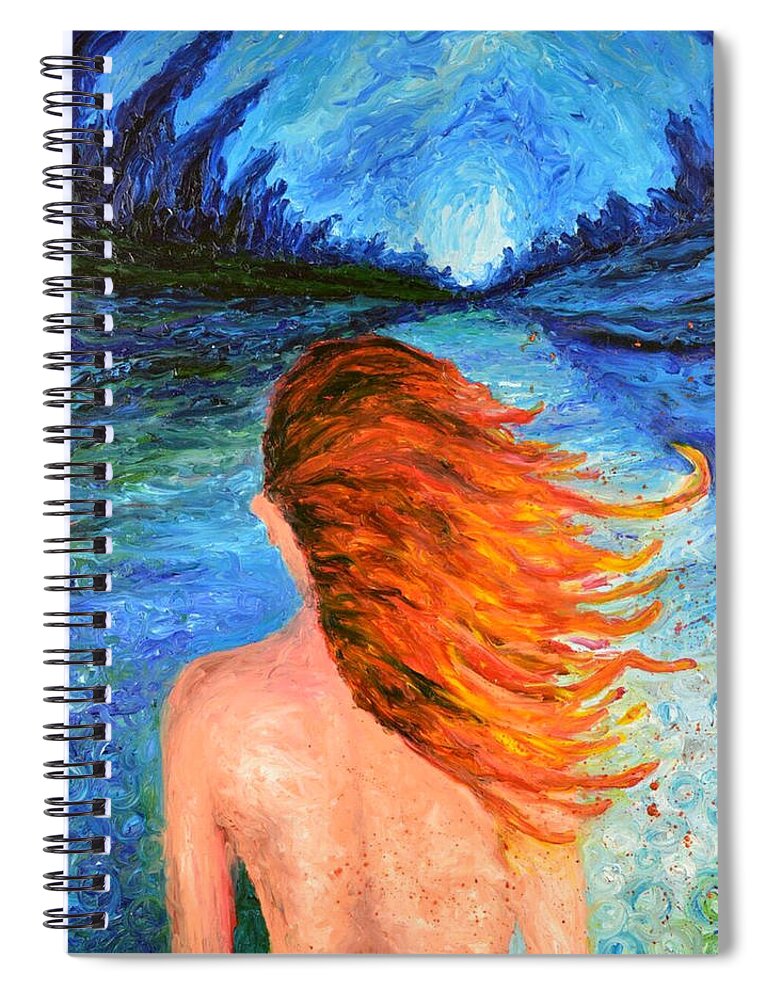 Woman Spiral Notebook featuring the painting Fearless by Chiara Magni