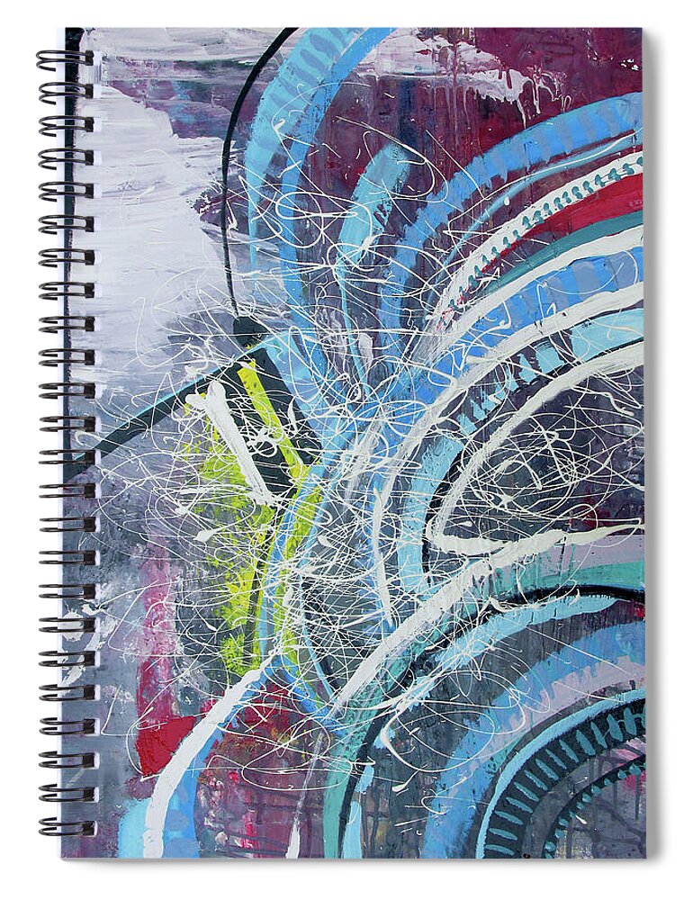  Spiral Notebook featuring the painting Feathers of The Curve by John Gholson