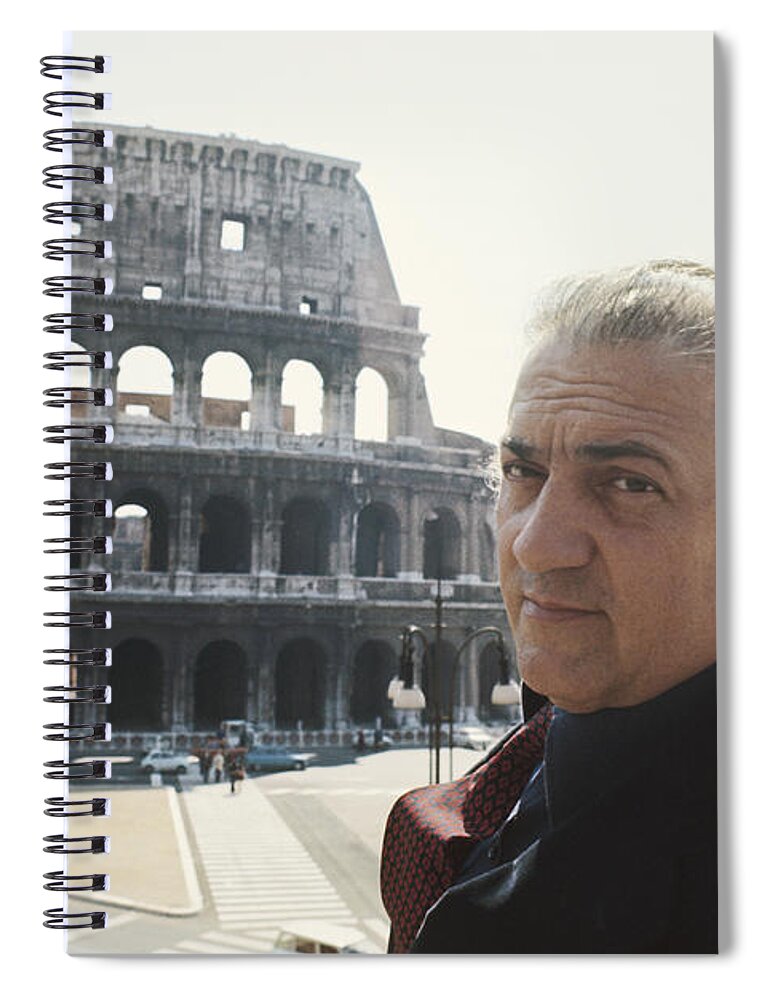 Celebrity Spiral Notebook featuring the photograph Federico Fellini, Italian Film Director by Franco Pinna
