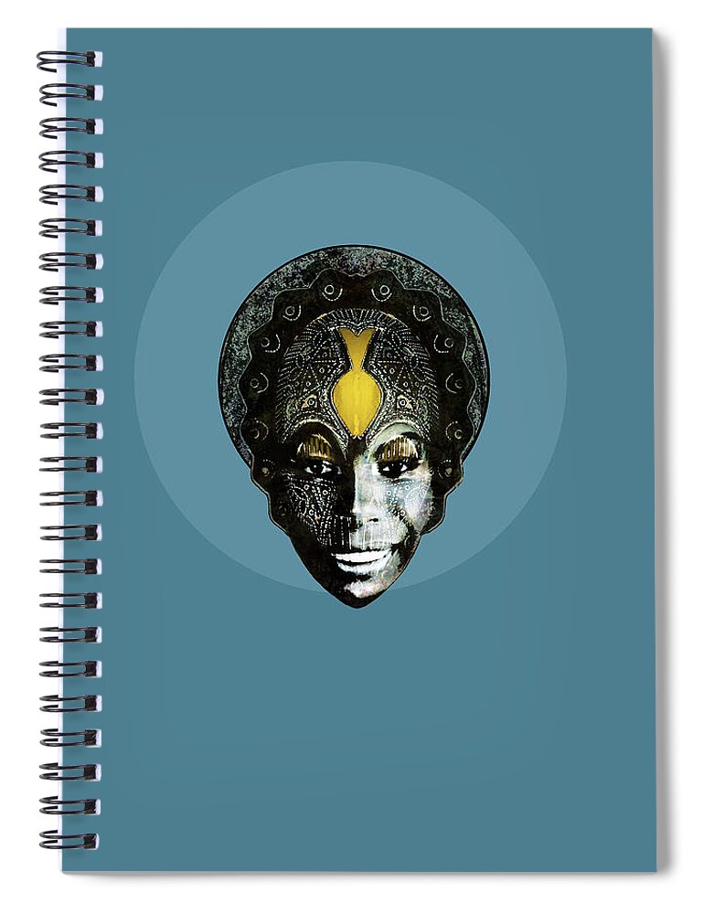 Nina Spiral Notebook featuring the mixed media Feeling Good - New World by BFA Prints