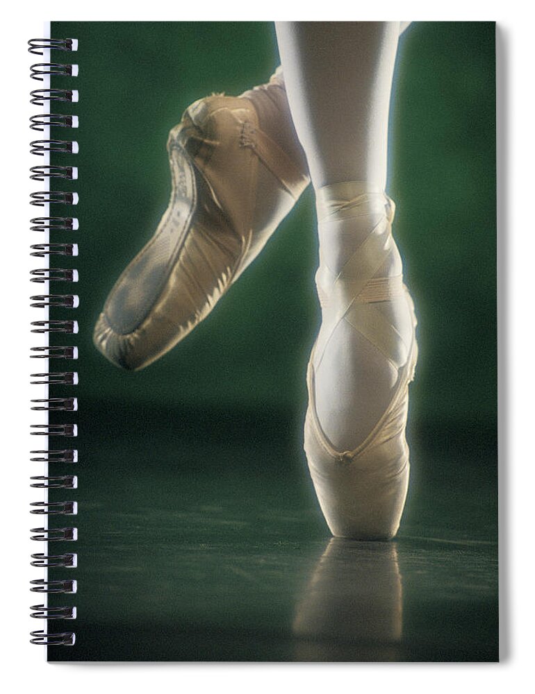 Ballet Dancer Spiral Notebook featuring the photograph Feet Of Dancing Ballerina by Comstock
