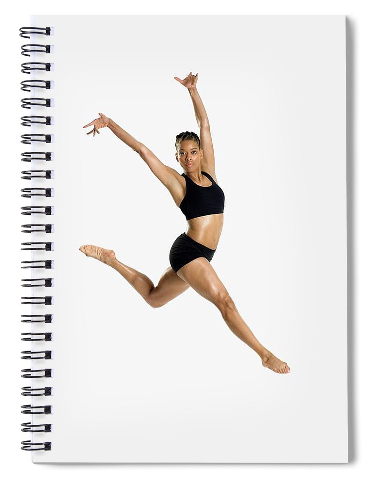 Ballet Dancer Spiral Notebook featuring the photograph Female Dancer Jumping by Image Source