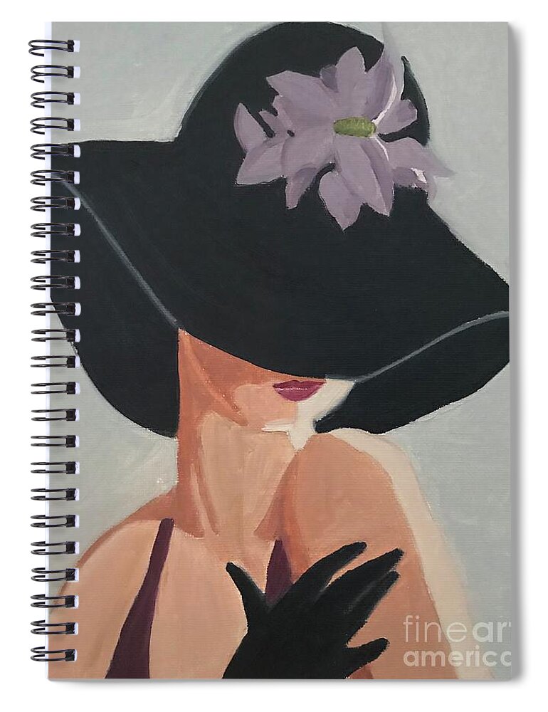 Original Art Work Spiral Notebook featuring the painting Femme Fatale #1/3 by Theresa Honeycheck