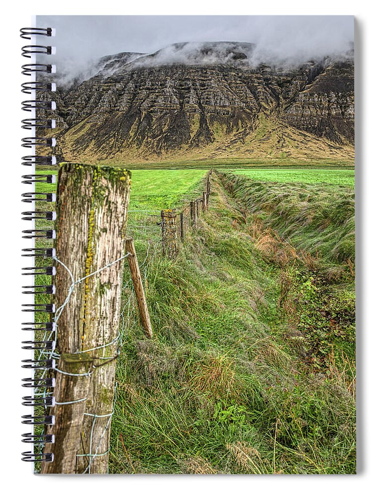 Iceland Spiral Notebook featuring the photograph Fence of Iceland by David Letts
