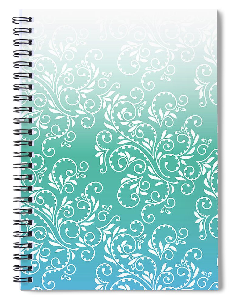Fern Spiral Notebook featuring the digital art Fern art pattern by Garden Gate magazine