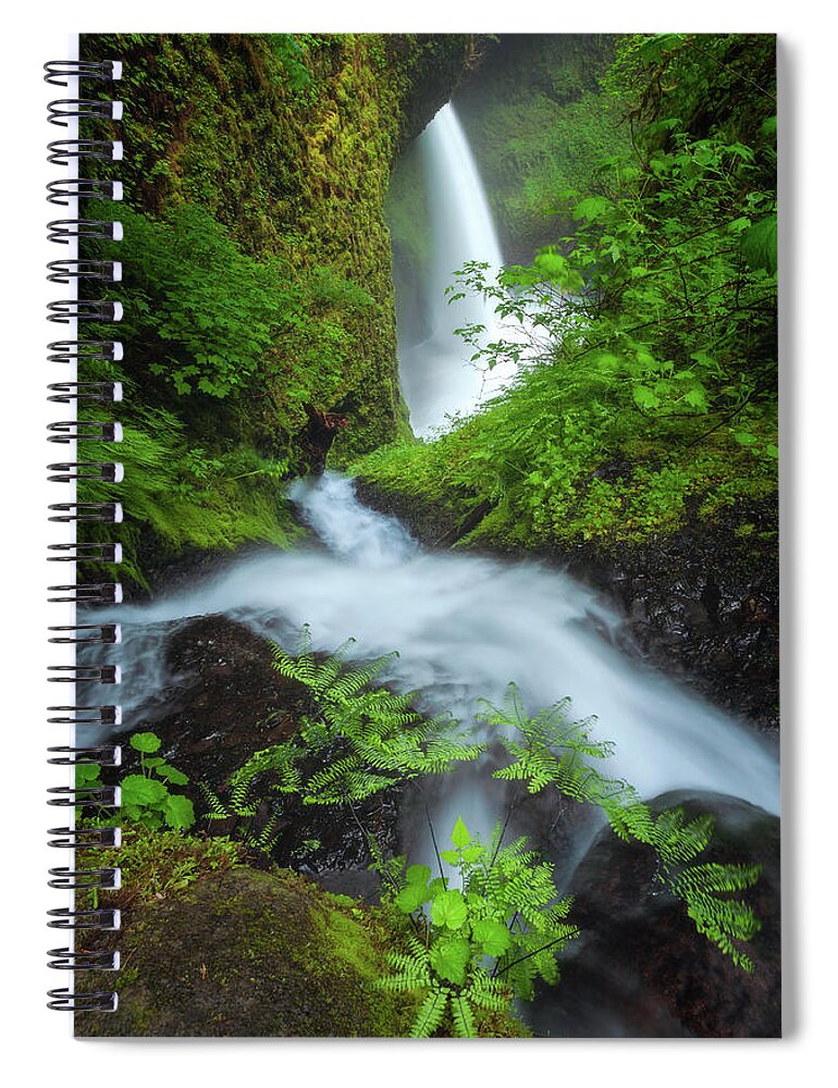 Oregon Spiral Notebook featuring the photograph Fern Falls by Darren White