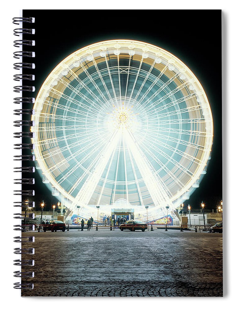 Built Structure Spiral Notebook featuring the photograph Ferris Wheel, Paris, France by Dutchy