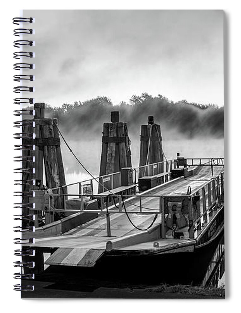 Black And White Spiral Notebook featuring the photograph Ferry at Rocky Hill Connecticut by Kyle Lee