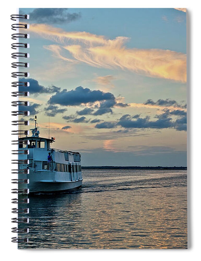 Scenics Spiral Notebook featuring the photograph Ferry Boat On Great South Bay, Long by Jaylazarin