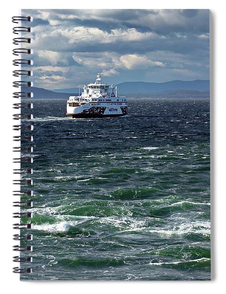 Alex Lyubar Spiral Notebook featuring the photograph Ferry in The Strait of Georgia by Alex Lyubar