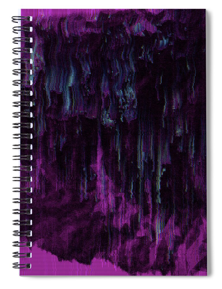 Glitch Spiral Notebook featuring the digital art Fever Dream by Jennifer Walsh