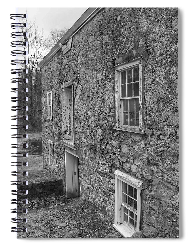 Waterloo Village Spiral Notebook featuring the photograph Fieldstone Workshop - Waterloo Village by Christopher Lotito