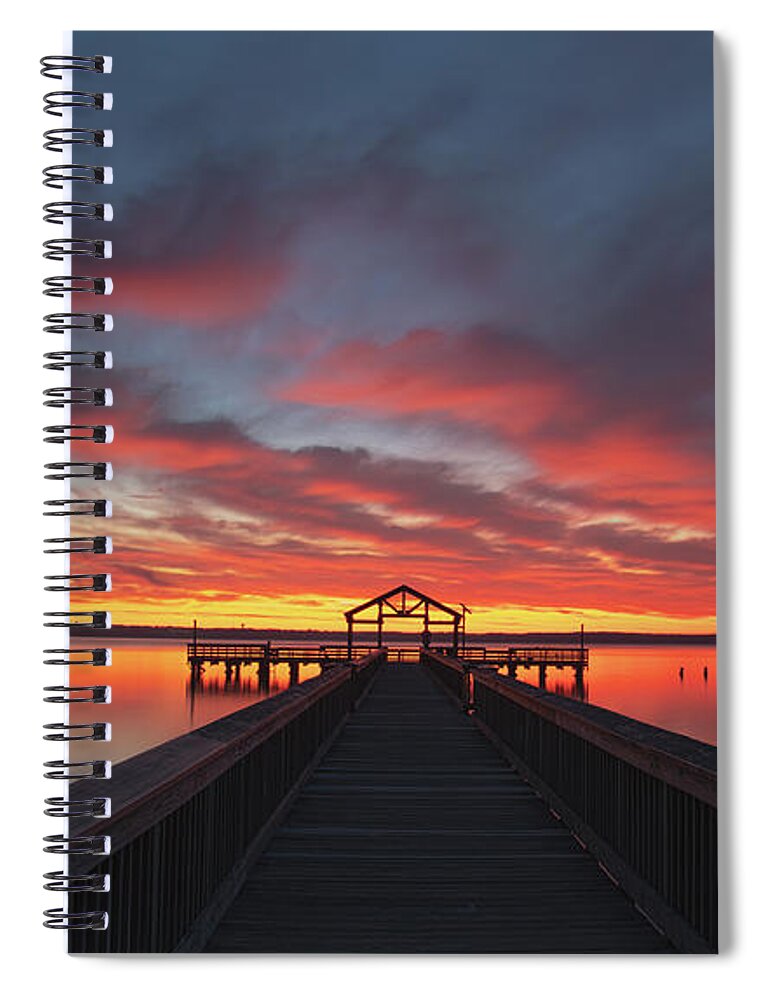 Dawn Spiral Notebook featuring the photograph Fiery Morning by Art Cole