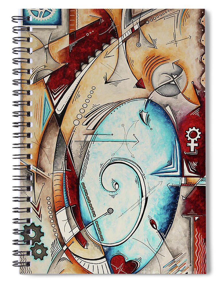 Biking Spiral Notebook featuring the painting Find Your Joy A Cycling Biking Abstract Painting by Megan Duncanson by Megan Aroon