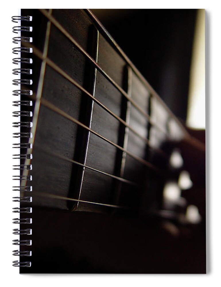 Chord Spiral Notebook featuring the photograph Fingers On Fretboard by Jackvalley