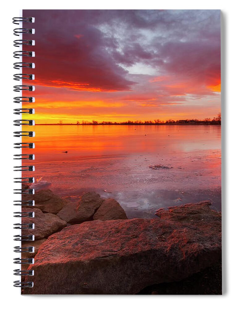 Sunrise Spiral Notebook featuring the photograph Fire and Ice by Ronda Kimbrow