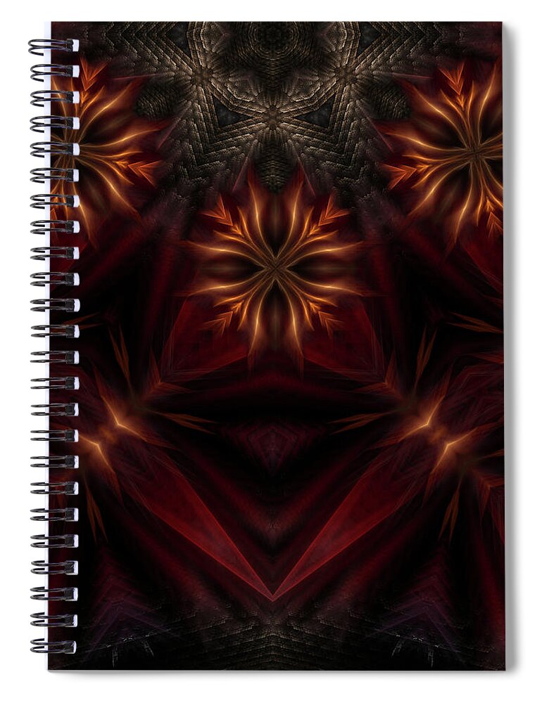Fire Spiral Notebook featuring the digital art Fire Cross M3P by Rolando Burbon