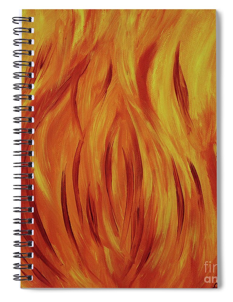 Fire Flame Spiral Notebook featuring the painting Fire Flame by Annette M Stevenson