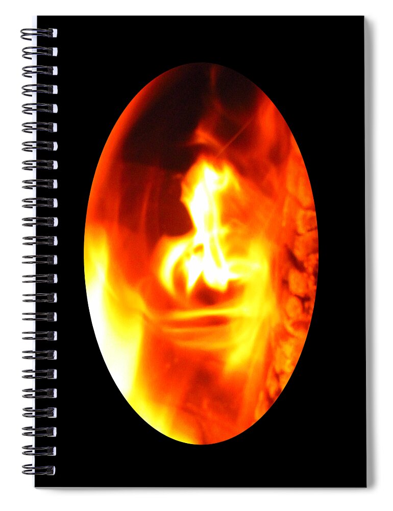 Fire Ghost Spiral Notebook featuring the photograph Fire Ghost Impression for Halloween Card or Shirt by Delynn Addams