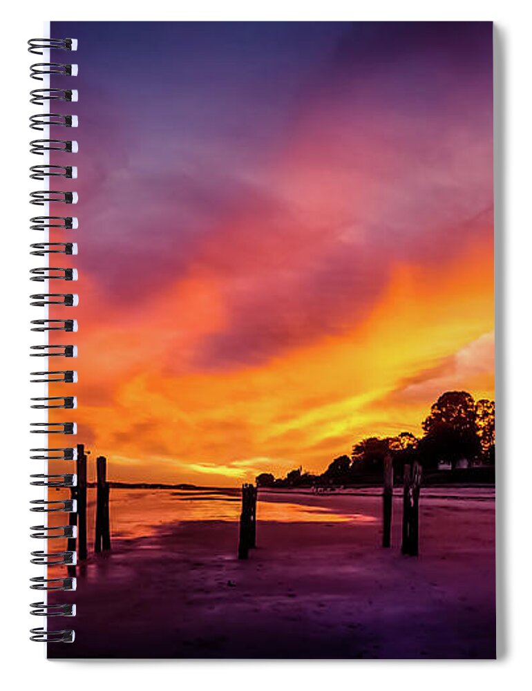 Sunset Spiral Notebook featuring the photograph Fire on the sky by Lilia D