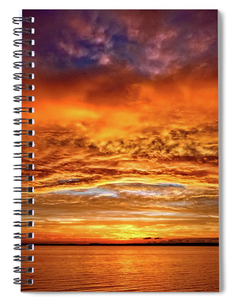 Sunset Spiral Notebook featuring the photograph Fire Over Lake Eustis by Christopher Holmes