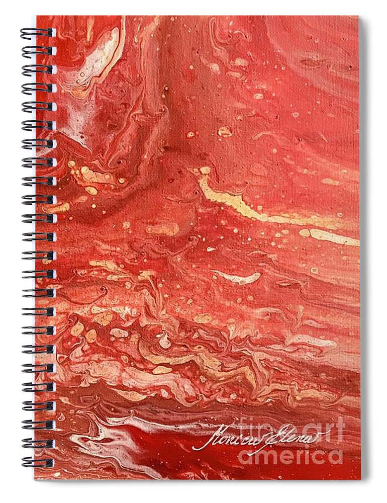 Abstract Spiral Notebook featuring the painting Fire up your life by Monica Elena