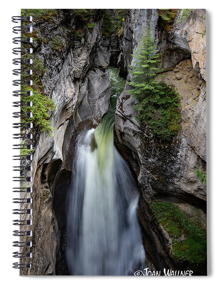 Alberta Spiral Notebook featuring the photograph First Bridge Waterfall by Joan Wallner
