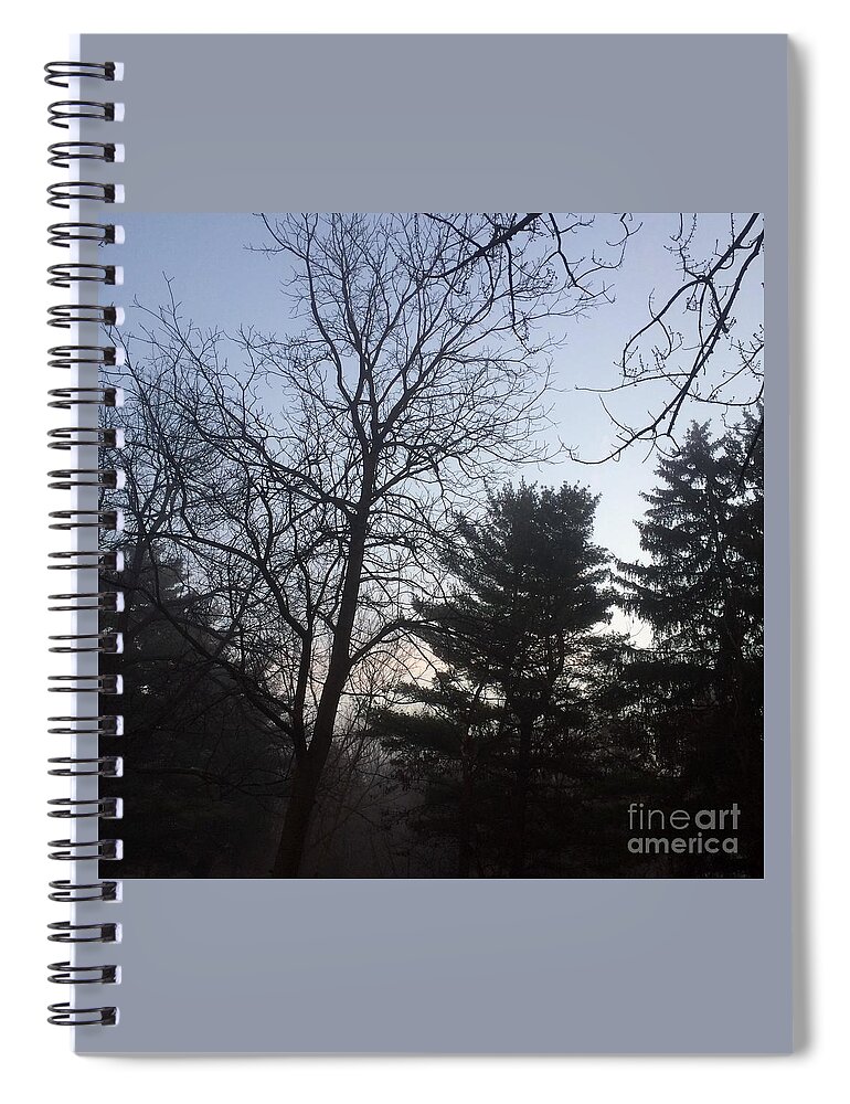 Nature Spiral Notebook featuring the photograph First Light and Fog by Frank J Casella