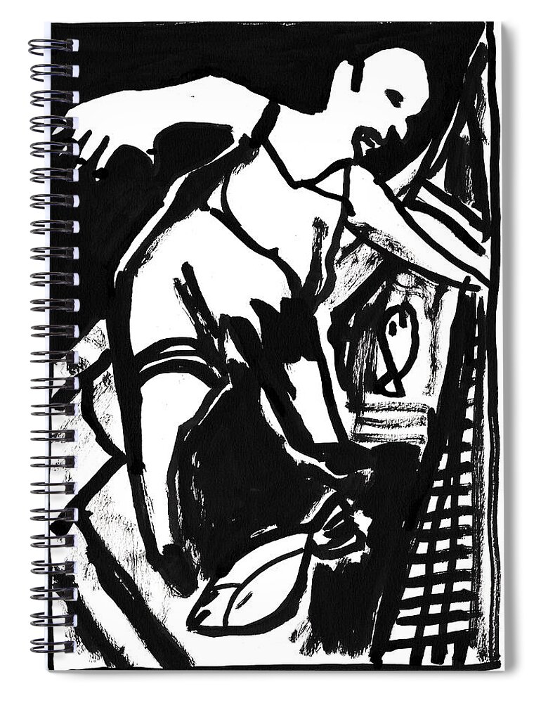 Fisherman Spiral Notebook featuring the painting Fisherman by Edgeworth Johnstone