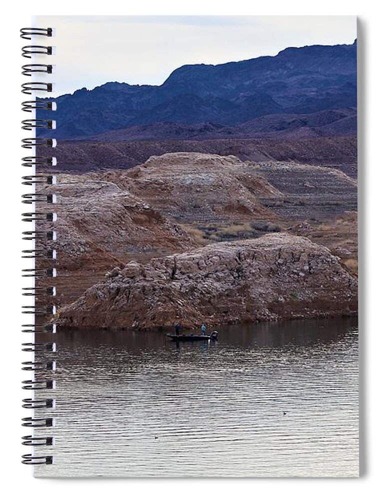 Lake Mead Spiral Notebook featuring the photograph Fishermen by Maria Jansson