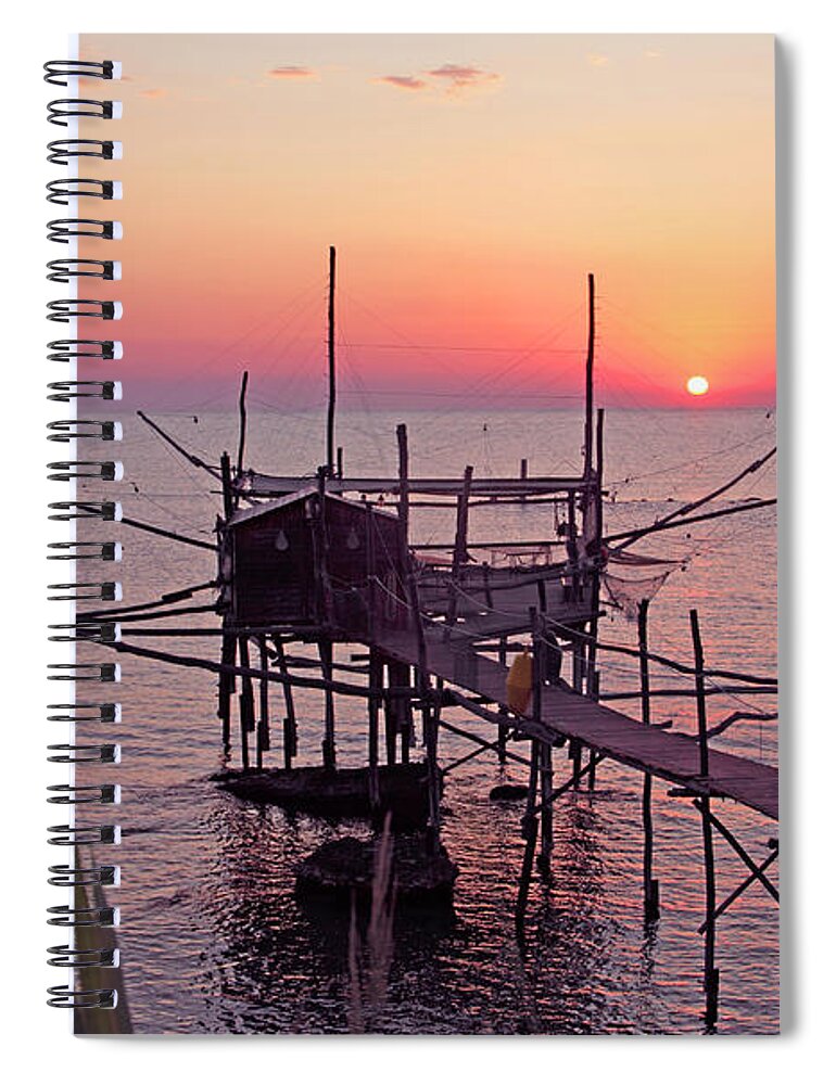 Tranquility Spiral Notebook featuring the photograph Fishing At Sunset by Marga Buschbell Steeger