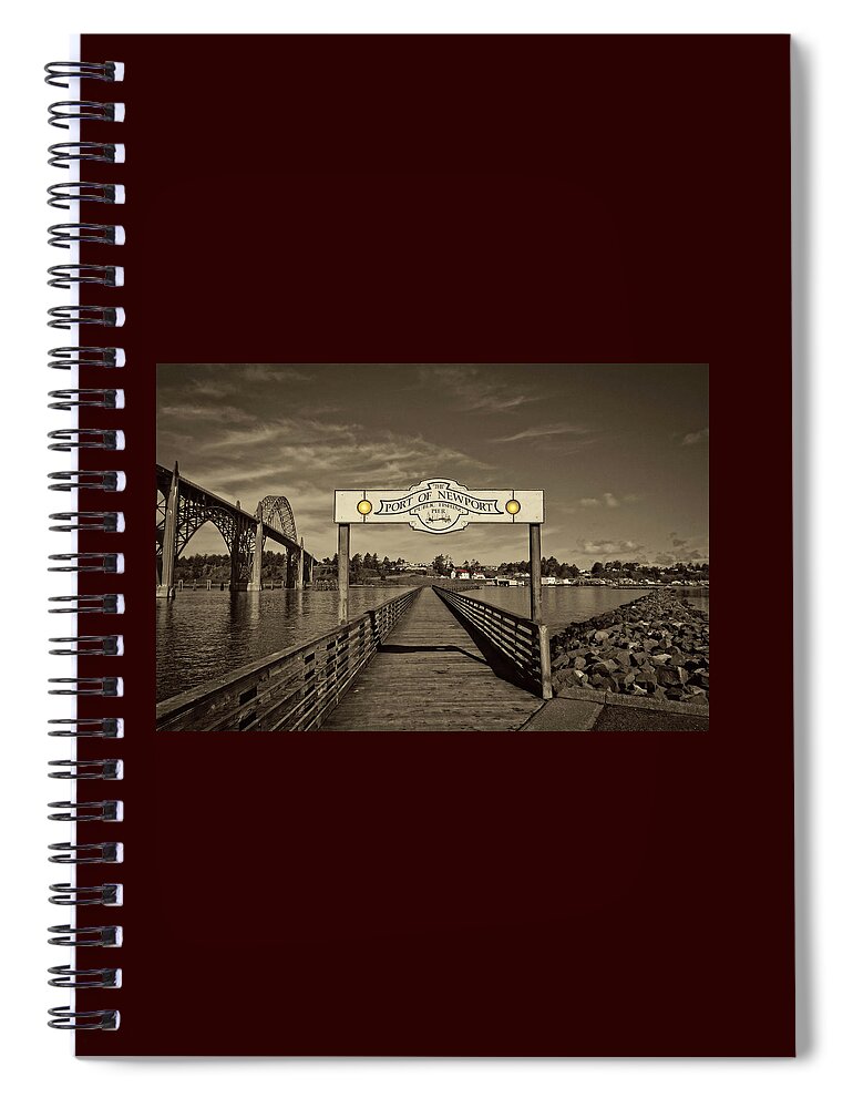 Newport Oregon Spiral Notebook featuring the photograph Fishing Pier by Thom Zehrfeld