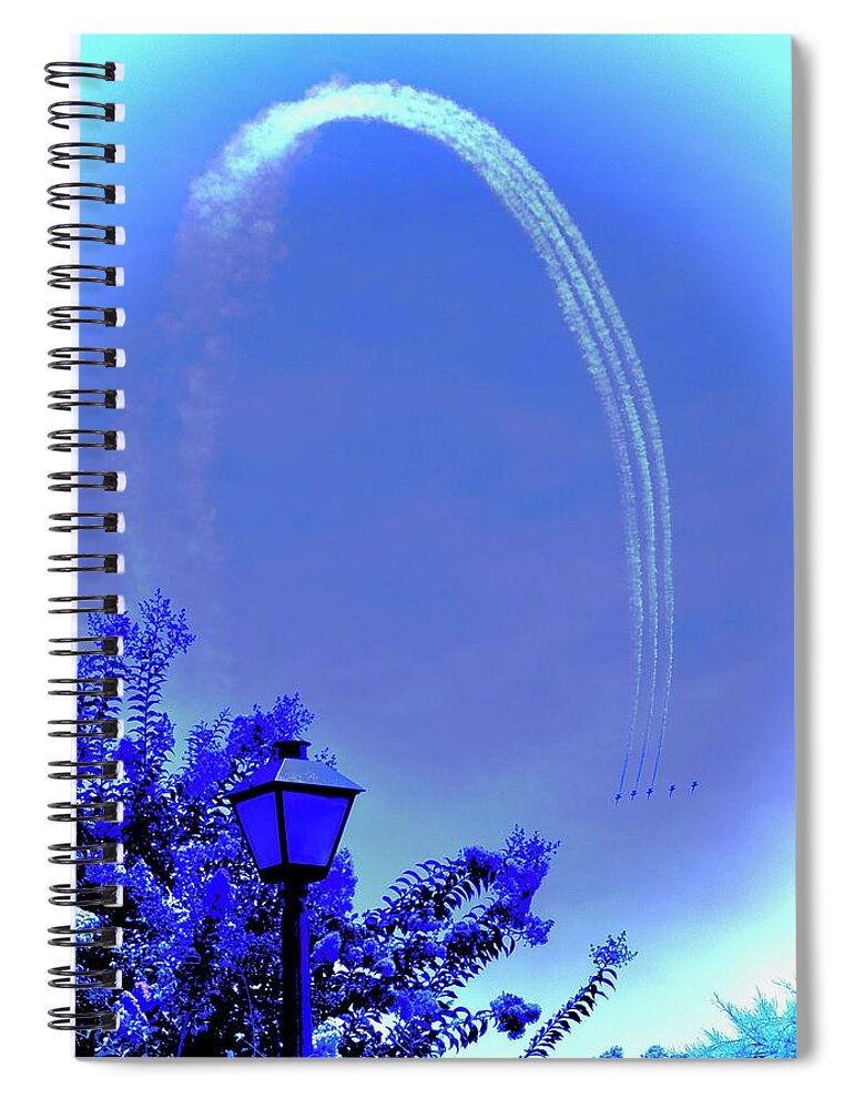U.s. Navy Blue Angels Spiral Notebook featuring the photograph Five Blue Angels by Debra Grace Addison