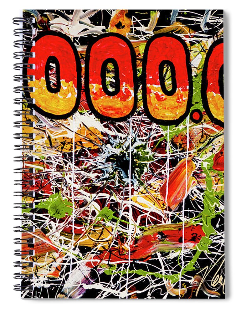 Painted Live In The Studio Spiral Notebook featuring the painting Five thousand Smackers by Neal Barbosa