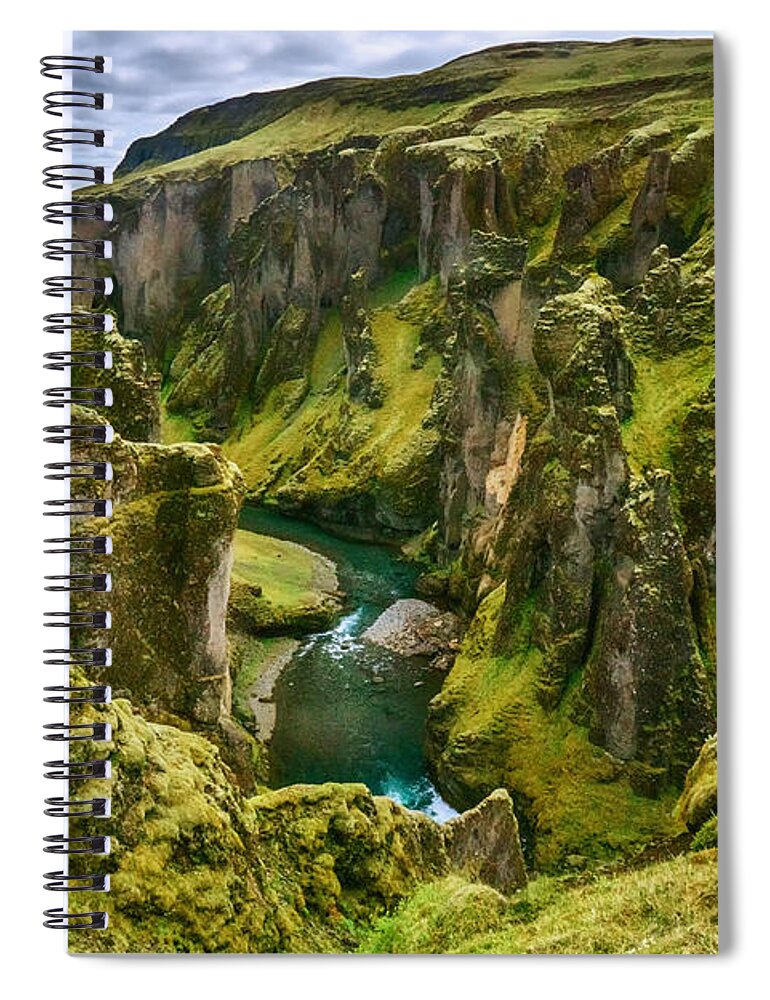 Iceland Spiral Notebook featuring the photograph Fjadrarglujufur by Amanda Jones